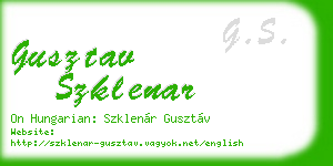 gusztav szklenar business card
